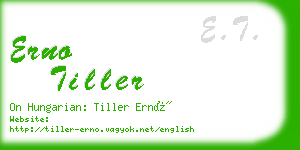 erno tiller business card